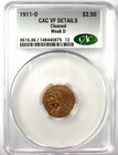 1911-d Indian Gold Quarter Eagle  2 50 Weak D - Certified Cac Vf Details - Rare 