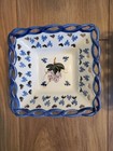 Set Of 2 Blue   White Pierced Lattice - Grape   Heart - Candy Bowl  trinket Tray