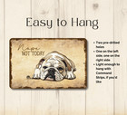 English Bulldog Sign Nope Not Today Funny Bulldog Handmade Metal Tin Wall Art