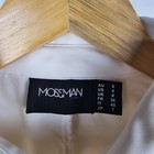 Mossman Dress Womens 8 White Long Sleeve Button Up Laced Lined Collar Stretch