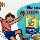 Vintage Maltex Cereal Advertising Ink Blotter Boy Girl Sliding Breakfast - Used