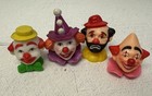Vtg Clown Circus Cake Toppers Clown Heads Balloons Retro Candle Holders Lot 20 