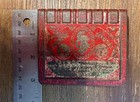 Antique French Doctor Throat Drop Tin Box Red   Silver Collectible