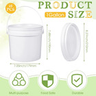 16 Pcs 1 Gallon White Plastic Bucket With Handle And Lid Reliable Heavy Duty Bar