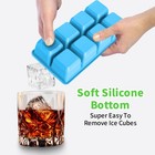 Large Ice Cube Molds 2 Pack  Silicone Ice Cube Tray For Freezer With Lid  8 G   