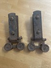 Vtg Antique Iron Barn Door Roller Shed Sliding Door Trolley Wheels Hardware