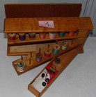 Vintage Sewing Box 2-drawer Wooden Sewing Cabinet With 2 Spool Racks 