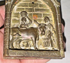 Antique Brass Bronze Miniature Souvenir Door Knocker Dun Cow Durham Cathedral