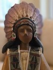 Native American Maiden Figurine Faux Wood Carved Resin Harvest Corn Maiden 13 