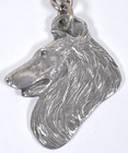 Sheltie Shetland Sheepdog Dog Pewter Key Chain Fob Vtg 1982 Rawcliffe Keyring