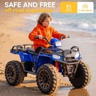 24v Blue Kids Ride On Atv Electric Power Wheels Quad Car W 2-speed Bluetooth Led