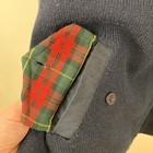Men   s Zip Front  Xl Navy Cardigan Plaid Lined Preppy Old Money Eclectic Grandpa