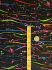 Bty X 45 w Fabric Paint Bright Splatter On Black Quilting Sewing Crafting 