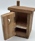 Vintage Folk Art Handmade Miniature Wooden Outhouse For Doll House 