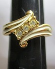 Vintage Avon Trio Of Austrian Crystals Ring  Gold Tone Sz 6