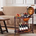Globe Bar  34 5    Globe Bar Liquor Cabinet With Wheels  Bottom Shelf