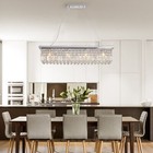 Rectangle Luxury K9 Crystal Chandelier Led Lamp Pendant Ceiling Light Fixture