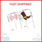 24 Pcs Boots Or Bows Cupcake Toppers Glitter Boy Or Girl Cupcake Picks For Gende