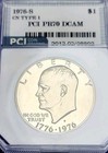 1976-s Silver Eisenhower Dollar Type 1 Clad Pr70 Dcam 