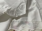 Yves Delorme France New  2  King Shams Ruffle White 100  Cotton Superb