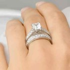 Womens 2 75 Carat Wedding Band Engagement Ring Set Princess Cut Silver Size 5-9
