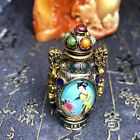 Exquisite Chinese Collectible Glaze Hand-painted Copper  Snuff Bottle   Www59