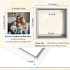 Double Hinged 5x5 Picture Frame With Real Glass In Whitegrey- Display 4x4 Wit   