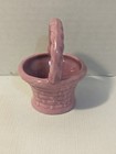 Vintage 1987 Mini Hand Painted Ceramic Easter Folk Art Basket 