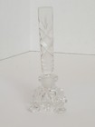 Vintage Antique Czech Clear Cut Glass Crystal Small Perfume Bottle With Dauber