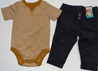 4 Pc  Garanimals Toddler Boys Clothing Sets  Pull On Pants   Bodysuits 12 Months
