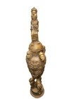 Benin Bronze Medicine  Vessel With Oba King On Top -nigeria-20 Century