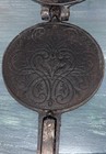 Vtg J  tul Pizzelle Krumkake Waffle 6  Cast Iron Press W base Norway Made