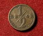 Denmark 1 2 Rigsbankskilling 1852 Copper Coin Km 753 T10430