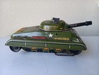 Vintage 1950 s Marx Tin Litho Wind Up Tank Army Parts Repair Army Green Usa