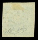 Peru 1858 Coat Of Arms  1d  Blue  Scott   3 Used Vf  Dotted  1  Pmk   Flaws