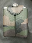 Coach New York Camo Coated Canvas Calf Leather Metal Alcohol Flask New
