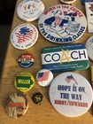 Large Vintage Lot Of 82 Pins   Buttons And 10 Key Chains