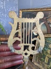 Vintage Antique Brass Lyre Music Stand Easel Shop Display 48cm