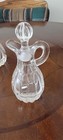 Vintage Set Of Crystal Oil   Vinegar Cruets With Stoppers