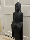 40    Buddha Khmer Style Thai Standing Wooden Statue Vintage