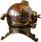Copper Antique Diving Helmet Us Navy Mark V Deep Sea Marine Divers Scuba Helmet