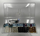Czech Glass Bugle Beads  2 Silver white black gold 20 Tubes   Organizer 