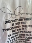 Jimmy Connors Hof Career Stats Mab cert Signed Tennis Polo Shirt - Jb4