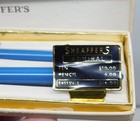 Vtg Sheaffer s Blue Snorkel Dip Fountain Pen   Pencil Set With 14k Gold Nib
