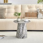 Gray Textured Mdf Round Coffee Table 19 6  Diameter 18 8  Height