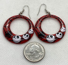 Disney Nightmare Before Christmas Nbs Jack Skellington Red Plastic Hoop Earrings
