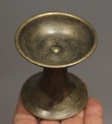 Real Tibet 19th Century Old Antique Buddhist Alloy Copper Oil Ghee Lamp Butter