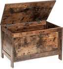 Toy Box  Retro Wooden Look Storage Chest With Safety Hinge  Entryway Storage    