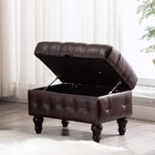 Artechworks Coffee Table Ottoman With Storage button Tufted Pu Leather