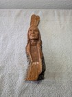 Hand   carved Wood Figure Arlo    furniss Signed Native American Chief 11 
